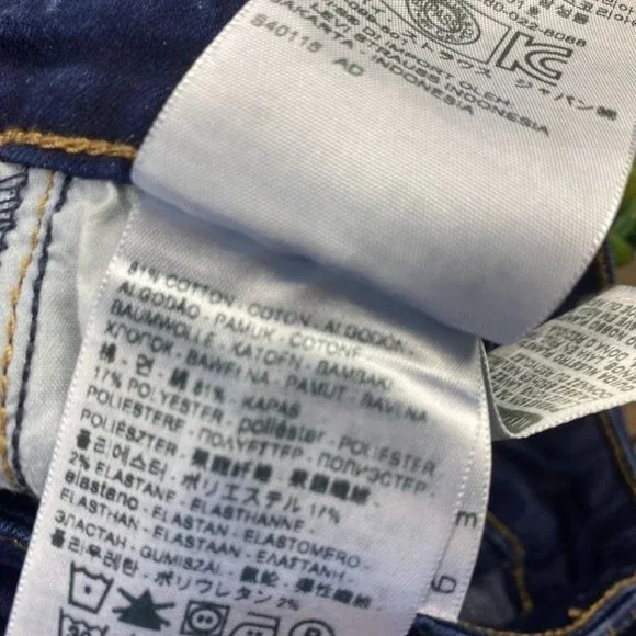 Levi's 711 Skinny Distressed Blue Jeans Women's Size 24 Dark Wash Low Rise - Picture 3 of 8